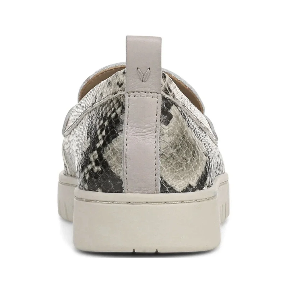 Vionic Uptown Ivory Snake Print Penny Loafers Leather Slip On Shoes Womens 9.5US